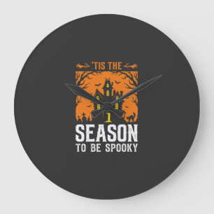 Halloween Tis The Season To Be Spooky Design_1 Large Clock