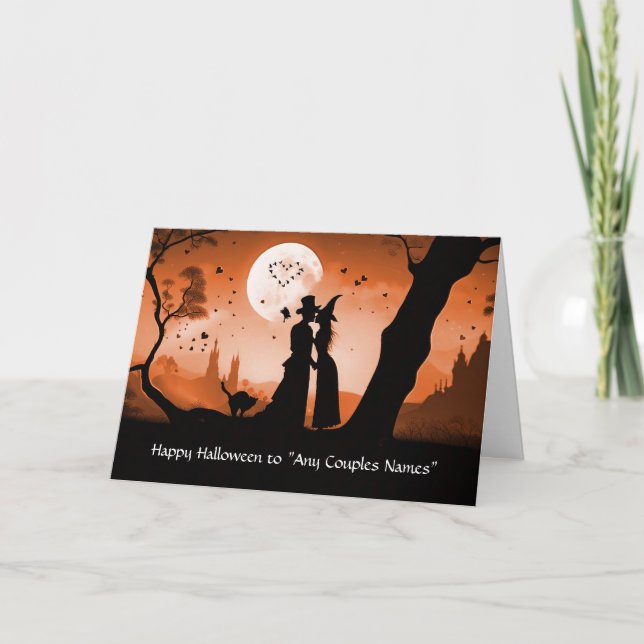 Halloween to Couple Personalised Names Cute Card (Front)