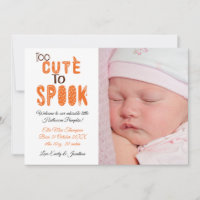 Halloween Too Cute To Spook Photo New Baby Girl