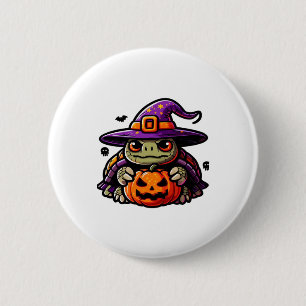 Halloween Tortoise Turtle Witch Hat Costume Spooky 6 Cm Round Badge
