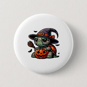 Halloween Tortoise Turtle Witch Hat Costume Spooky 6 Cm Round Badge