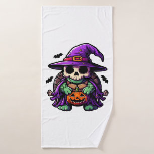 Halloween Tortoise Turtle Witch Hat Costume Spooky Bath Towel