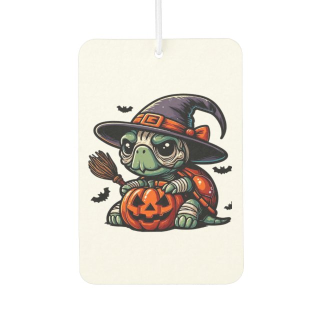 Halloween Tortoise Turtle Witch Hat Costume Spooky Car Air Freshener (Front)