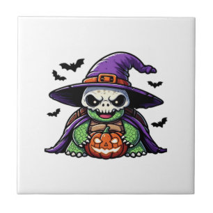 Halloween Tortoise Turtle Witch Hat Costume Spooky Ceramic Tile