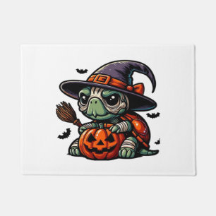 Halloween Tortoise Turtle Witch Hat Costume Spooky Doormat