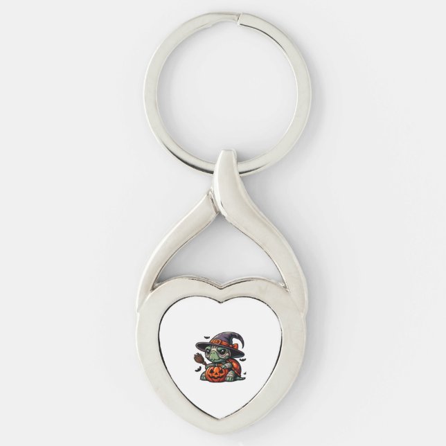 Halloween Tortoise Turtle Witch Hat Costume Spooky Key Ring (Front)