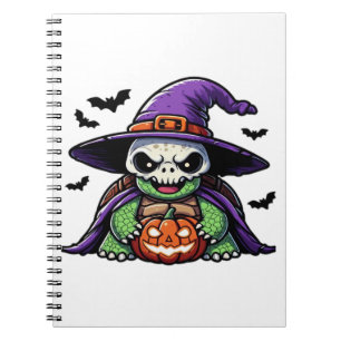 Halloween Tortoise Turtle Witch Hat Costume Spooky Notebook