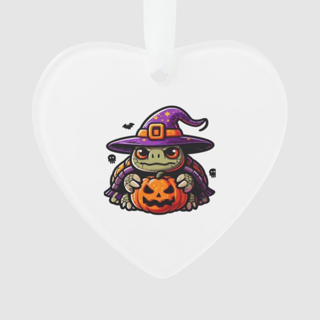 Halloween Tortoise Turtle Witch Hat Costume Spooky Ornament (Front)