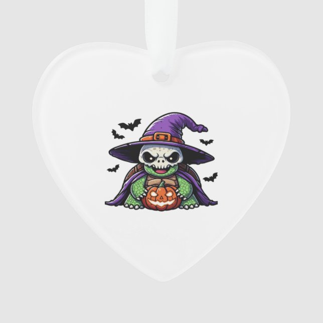 Halloween Tortoise Turtle Witch Hat Costume Spooky Ornament (Front)