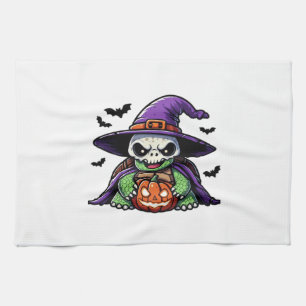 Halloween Tortoise Turtle Witch Hat Costume Spooky Tea Towel