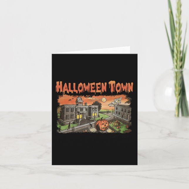 Halloween Town EST 1998 Halloween Party Cute Hallo Card (Front)