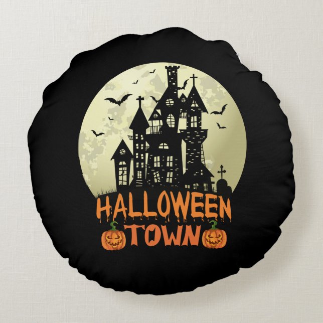 Halloween Town Round Cushion (Back)