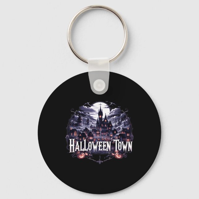 Halloween Town Skeleton Ghost Pumpkin Halloween To Key Ring (Front)