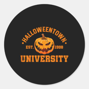 Halloween Town University Est 1998 Pumpkin Hallowe Classic Round Sticker