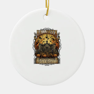 Halloween Town University Haunted Mansion Spooky C Ceramic Ornament
