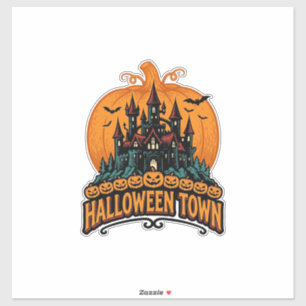 Halloween Town Vintage Haunted Castle Pumpkin Desi