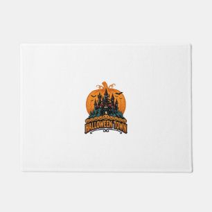 Halloween Town Vintage Haunted Castle Pumpkin Desi Doormat