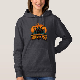 Halloween Town Vintage Haunted Castle Pumpkin Desi Hoodie