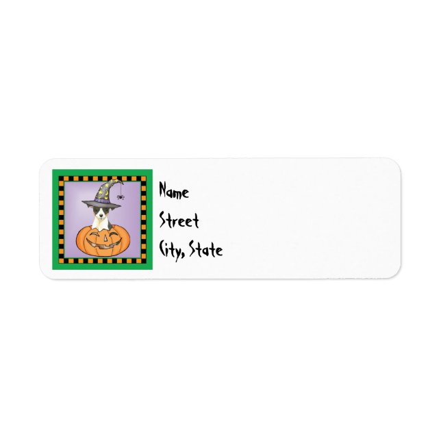 Halloween Toy Fox Terrier Label Return Address Label (Front)