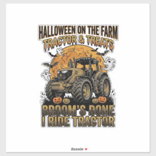 Halloween Tractor Shirt Funny Farm Witch Ride Desi