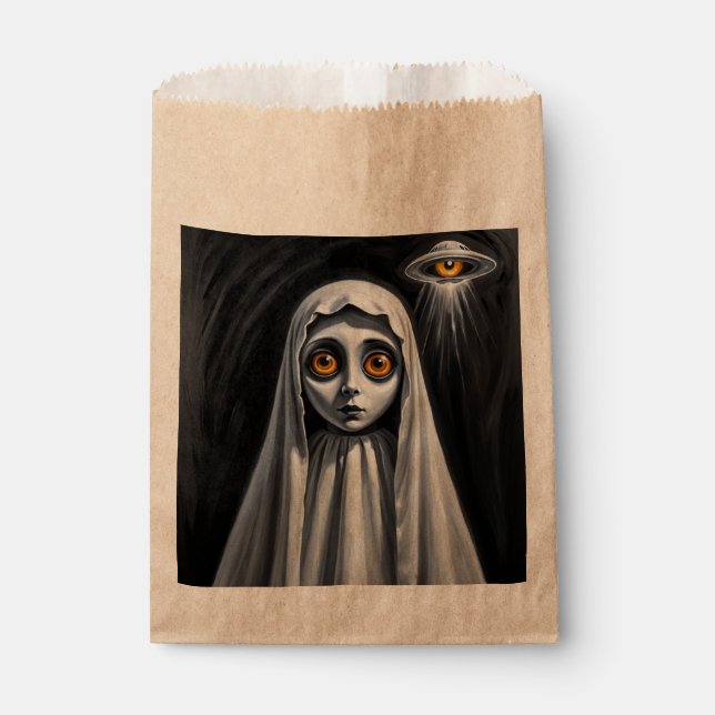 Halloween Treat Bag Ghost with UFO (Front)