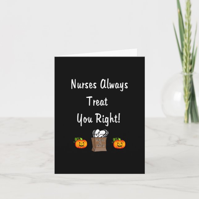 Halloween Treat For Nurses Card (Front)