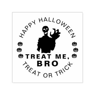Halloween Treat Me Bro funny customisable Self-inking Stamp