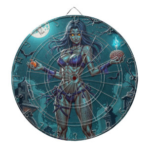 Halloween Treat or Zombie Girlfriend w Brains Dartboard
