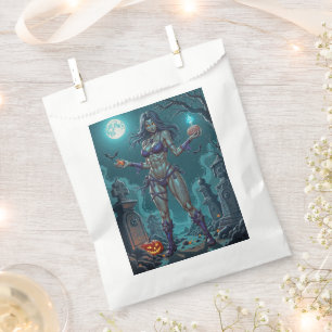 Halloween Treat or Zombie Girlfriend w Brains Favour Bag
