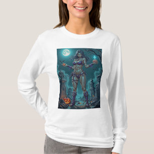Halloween Treat or Zombie Girlfriend w Brains T-Shirt