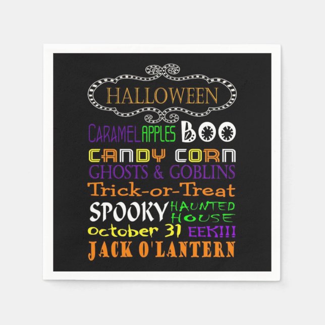 Halloween Treats And Frights Napkin (Front)