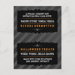 Halloween Treats Food Tent Card - Black Stripe