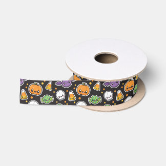 Halloween Treats Pattern Satin Ribbon