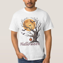 Halloween Tree and Pumpkin Jack-o'-Lantern T-Shirt