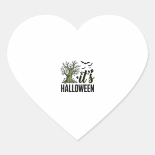 Halloween Tree Its Halloween Vintage Spooky_1 Heart Sticker