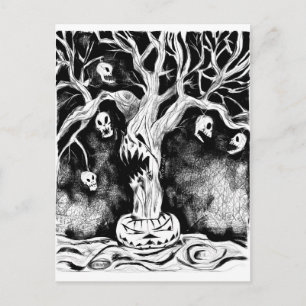 Halloween-Tree Postcard