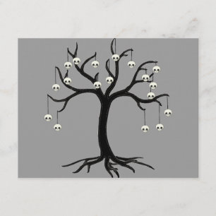 Halloween Tree with Cute Skull Ornaments Card