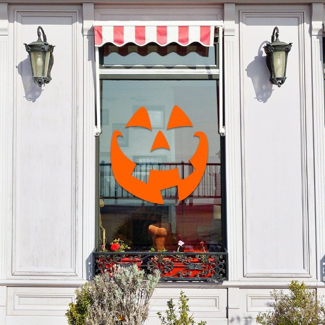 Halloween Trendy Smiling Pumpkin Face Window Decal (Creator Uploaded)