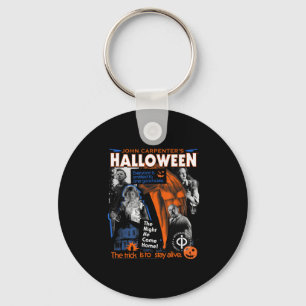 Halloween Trick Is To Stay Alive Collage Retro Hor Key Ring