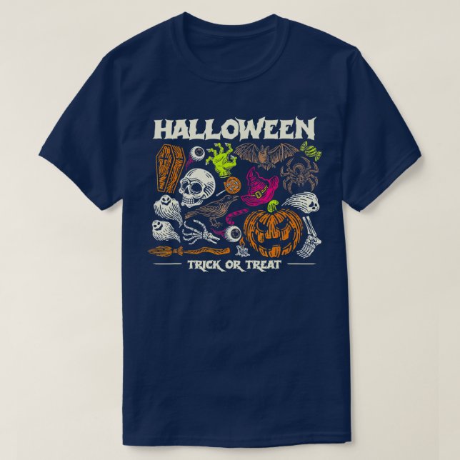 Halloween Trick Or Treat 31 September Holiday T-Shirt (Design Front)