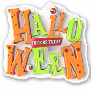 Halloween Trick or Treat,  3D Blocks Effect,      