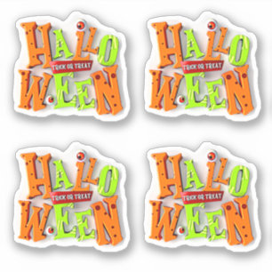 Halloween Trick or Treat, 3D Blocks Effect,