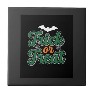 Halloween Trick or Treat Bat Web Design_1 Ceramic Tile