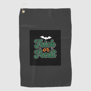 Halloween Trick or Treat Bat Web Design_1 Golf Towel
