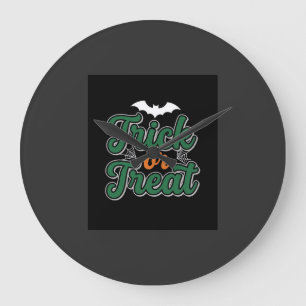 Halloween Trick or Treat Bat Web Design_1 Large Clock