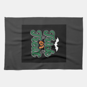 Halloween Trick or Treat Bat Web Design_1 Tea Towel