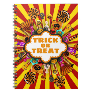 Halloween Trick or Treat Candy and sweets. Autumn Notebook