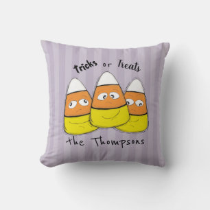 Halloween Trick or Treat Candy Cute Whimsical Cushion