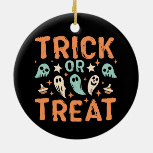 Halloween Trick or Treat Ceramic Ornament