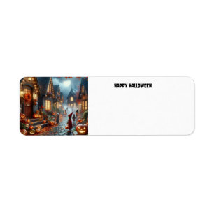 Halloween trick or treat children return address label